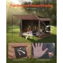 Pop up Gazebo Screen Tent, 3.6 x 3.6 m Large 6-Sided Camping Canopy Tent with Removable Top & Carry Bag, Quick-Set & Bite-Proof,