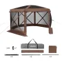 Pop up Gazebo Screen Telt, 3,6 x 3,6 m Stort 6-sidet