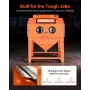435L Sandblasting Cabinet, Heavy Duty Steel Sand Blaster with Dual Blasting Guns Kit, 117L Media Hopper & 1200W Powerful Dust Co