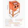 435L Sandblasting Cabinet, Heavy Duty Steel Sand Blaster with Dual Blasting Guns Kit, 117L Media Hopper & 1200W Powerful Dust Co