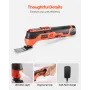 VEVOR Cordless Oscillating Tool, 12V Multitool Oscillating Saw Tool with 6 Variable Speeds 6000 - 17500 OPM, 3.2° Oscillating An