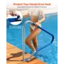 VEVOR Pool Rail, 122 x 91.5 cm Pool Handrail, 100kg Load Capacity Heavy Duty 304 Stainless Steel Swimming Handrail, Detachable N