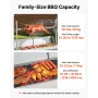 VEVOR Rotisserie Grill, 38W BBQ udendørs grise- og lammesteg, kulspydsteg med 60 kg kapacitet, hjul og 4-niveaus Hei