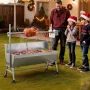 Rotisserie Grill, 38W BBQ Outdoor Pig & Lamb Spit Roaster, Charcoal Spit Roaster with 60 kg Capacity, Wheels & 4-Level Height, S