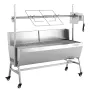 Rotisserie Grill, 38W BBQ Outdoor Pig & Lamb Spit Roaster, Charcoal Spit Roaster with 60 kg Capacity, Wheels & 4-Level Height, S