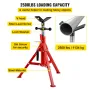 V Head Pipe Stand 1/8"-12" Capacity, Adjustable Height 610mm-1067mm, Pipe Jack Stands 1134kg Load Capacity, Portable Folding Pip