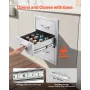 Outdoor Kitchen Drawers 18.11"W x 23.23"D x 23.23"H, Triple-Access Stainless Steel BBQ Drawers with Handles, BBQ Island Drawer f