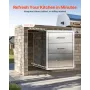 VEVOR Outdoor Kitchen Drawers 18.11"W x 23.23"D x 23.23"H, Triple-Access Stainless Steel BBQ Drawers with Handles, BBQ Island Dr