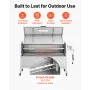Rotisserie Grill, 38W BBQ Outdoor Pig & Lamb Spit Roaster, Charcoal Spit Roaster with 60 kg Capacity, Wheels & 4-Level Height, S