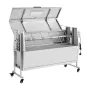 Rotisserie Grill, 38W BBQ Outdoor Pig & Lamb Spit Roaster, Charcoal Spit Roaster with 60 kg Capacity, Wheels & 4-Level Height, S
