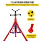 V Head Pipe Stand 1/8"-12" Capacity, Adjustable Height 610mm-1067mm, Pipe Jack Stands 1134kg Load Capacity, Portable Folding Pip