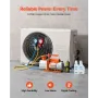 AC Vacuum Pump and Gauge Set, 7 CFM 198 L/min, Two Stage Rotary Vane HVAC Vacuum Pump, A/C Manifold Gauge Kit, for R134a R22 R41