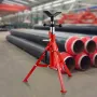 V Head Pipe Stand 1/8"-12" Capacity, Adjustable Height 610mm-1067mm, Pipe Jack Stands 1134kg Load Capacity, Portable Folding Pip