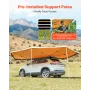 270 Degree Awning with Bulit-in LED Lights, 10.9 ㎡ Driver Side Vehicle Awning, Waterproof UV50+ Car Side Awnings, All-Weather Fr