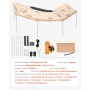 270 Degree Awning with Bulit-in LED Lights, 10.9 ㎡ Driver Side Vehicle Awning, Waterproof UV50+ Car Side Awnings, All-Weather Fr