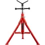 V Head Pipe Stand 1/8"-12" Capacity, Adjustable Height 610mm-1067mm, Pipe Jack Stands 1134kg Load Capacity, Portable Folding Pip
