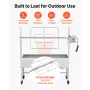 VEVOR Rotisserie Grill, 38W BBQ udendørs grise- og lammesteg, kulspydsteg med 60 kg kapacitet, hjul og 7-niveaus Hei