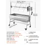 VEVOR Rotisserie Grill, 38W BBQ udendørs grise- og lammesteg, kulspydsteg med 60 kg kapacitet, hjul og 7-niveaus Hei