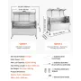 Rotisserie Grill, 38W BBQ Outdoor Pig & Lamb Spit Roaster, Charcoal Spit Roaster with 60 kg Capacity, Wheels & 4-Level Height, S