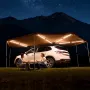 VEVOR 270 Degree Awning with Bulit-in LED Lights, 12.4 ㎡ Driver Side Vehicle Awning, Waterproof UV50+ Car Side Awnings, All-Weat