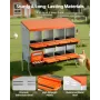 VEVOR Chicken Nesting Boxes, 8 Compartments, with Support Legs, Easy Egg Collection, Galvanized Steel and High-Strength Plastic,