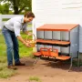 Chicken Nesting Boxes, 8 Compartments, with Support Legs, Easy Egg Collection, Galvanized Steel and High-Strength Plastic, Roll 