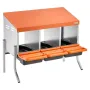 Chicken Nesting Boxes, 3 Compartments, with Support Legs, Easy Egg Collection, Galvanized Steel and High-Strength Plastic, Roll 