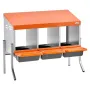VEVOR Chicken Nesting Boxes, 3 Compartments, with Support Legs, Easy Egg Collection, Galvanized Steel and High-Strength Plastic,