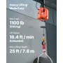 3-i-1 elektrisk hejsespil, 500 kg kapacitet, 1500 W bærbart