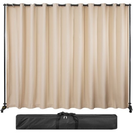Gardindeler stativ, 8 x 10 ft, 4 rullende hjul Room divider kit, aluminiumslegering, blackout gardin og bærbar Oxford