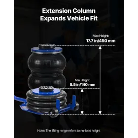 VEVOR Air Jack, 3 Ton Triple Bag Air Jack, Airbag with Six Steel Pipes, Lift Up to 450 mm, 1-6 s Fast Lifting Pneumatic with Lon