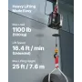 2-in-1 Electric Hoist Winch, 500 kg Capacity, 1500W Portable Power Winch Crane, 7.6 m Lifting Height, 5 m/min with Manual and Wi