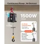 2-i-1 elektrisk hejsespil, 500 kg kapacitet, 1500 W bærbart