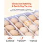 48 Egg Incubator, Automatic Egg Turner with LED Candler, Temperature Display & Auto Humidity Control, 360° View Clear Window, Po