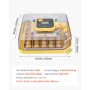 48 Egg Incubator, Automatic Egg Turner with LED Candler, Temperature Display & Auto Humidity Control, 360° View Clear Window, Po