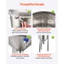VEVOR Stainless Steel Conical Fermenter, 8 Gal/30L Home Brewing Fermenation Tank, Brew Bucket Fermentor with Conical Bottom, 3 A