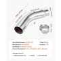 Elbow Exhaust Tip, 101.6mm Inlet, 127mm Outlet, 584mm Overall Length, Chrome Turn Down Exhaust Tip with Clamp for Truck, Sedan, 