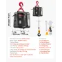 2-in-1 Electric Hoist Winch, 500 kg Capacity, 1500W Portable Power Winch Crane, 7.6 m Lifting Height, 5 m/min with Manual and Wi