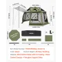 VEVOR Pop up Gazebo Screen Telt, 3,96 x 3,96 m, 13-sidet sfærisk campingtelttelt med aftagelig top og bæretaske, Quick-Set