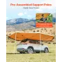 VEVOR 270 Degree Awning, 12.4 ㎡ Driver Side Vehicle Awning, Waterproof UV50+ Car Side Awnings with Carry Bag, All-Weather Free-S