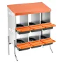 Chicken Nesting Boxes, 6 Compartments, with Support Legs, Easy Egg Collection, Galvanized Steel and High-Strength Plastic, Roll 