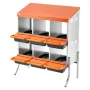 Chicken Nesting Boxes, 6 Compartments, with Support Legs, Easy Egg Collection, Galvanized Steel and High-Strength Plastic, Roll 