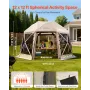 VEVOR Pop up Gazebo Screen Telt, 3,6x3,6 m, 13-sidet sfærisk campingtelttelt med aftagelig top & bæretaske, Quick-Set & B