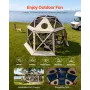 VEVOR Pop up Gazebo Screen Tent, 3.6x3.6 m, 13-Sided Spherical Camping Canopy Tent with Removable Top & Carry Bag, Quick-Set & B