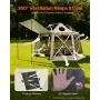 VEVOR Pop up Gazebo Screen Tent, 3.6x3.6 m, 13-Sided Spherical Camping Canopy Tent with Removable Top & Carry Bag, Quick-Set & B