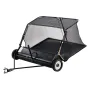 VEVOR 26,7 cm Tow Behind Lawn Feemaskine, 26 cu.ft. Stor gårdfejemaskine, justerbar fejehøjde, kraftig blad- og græsopsamling