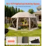 Pop up Gazebo Screen Tent, 4.57 x 4.57 m, 13-Sided Spherical Camping Canopy Tent with Removable Top & Carry Bag, Quick-Set & Bit