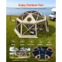 Pop up Gazebo Screen Telt, 4,57 x 4,57 m, 13-sidet sfærisk