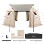 Pop up Gazebo Screen Tent, 4.57 x 4.57 m, 13-Sided Spherical Camping Canopy Tent with Removable Top & Carry Bag, Quick-Set & Bit