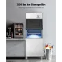 VEVOR Commercial Ice Maker Machine, 181KG/24H Ice-Making Machine with 136KG Stainless Steel Storage Bin, Auto Self-Cleaning Ice 